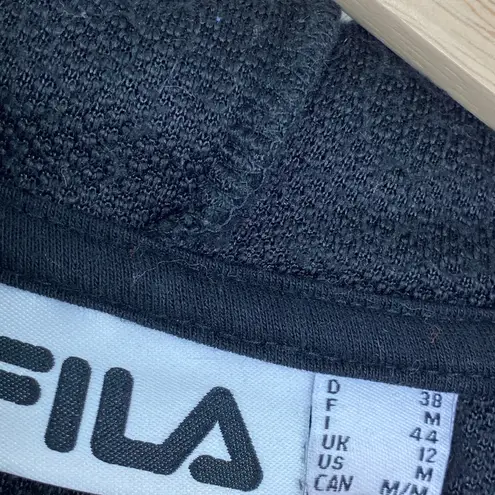 FILA  Black Fleece Logo Front Long Sleeve Pullover Hoodie Women's Size Medium M