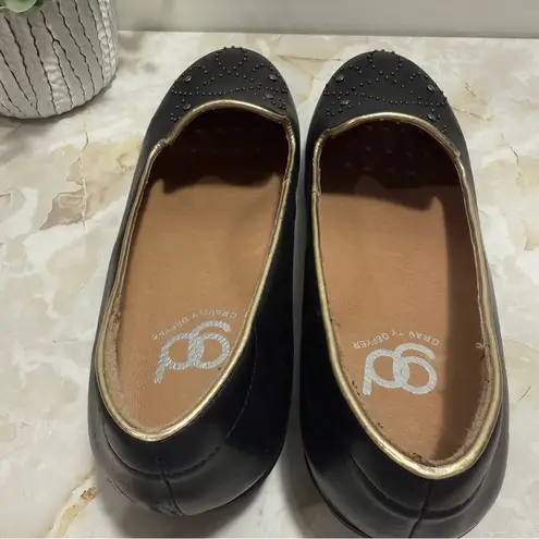 Gravity Defyer Black Leather Wedge Studded Size 8M