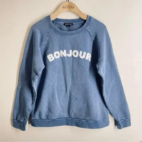Whistles Bonjour Logo Sweatshirt Blue size Small