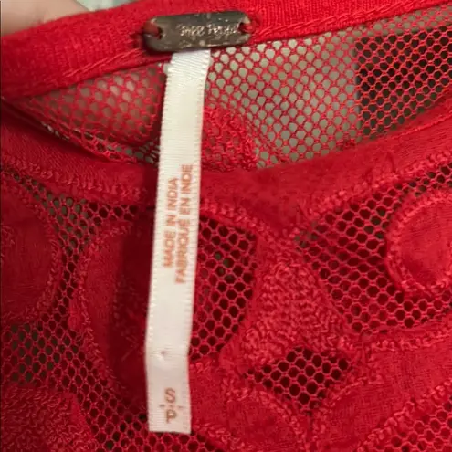 Free People  Elegant Red Sleeveless Top