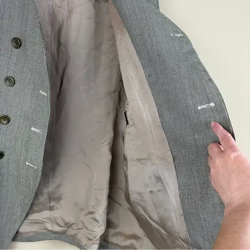 Vintage Emily Houndstooth Black & White Double Breasted Jacket Blazer 10