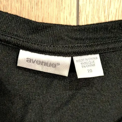 Avenue Plus Size 20 2X Black Floral 2fer Shirt Top Career Work Wear