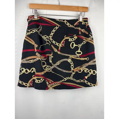 Women’s EP Pro Size 6 Black Skort with Chain Pattern Gold