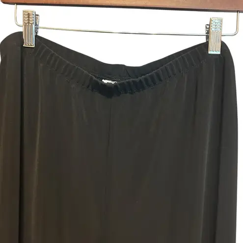 Susan Graver Women Modern Essentials Pants LT Black Liquid Knit Office Travel