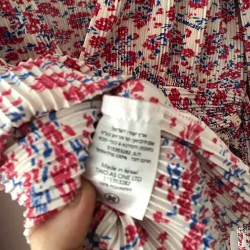 Sabina Musayev Lazuli Top Blouse in Ivory and Red Print Floral Print Size Large