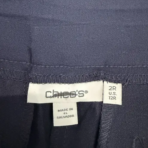  Brigitte Pull-On Wide Leg Cropped Pants Navy 12 Chicos 2 NWOT  Casual