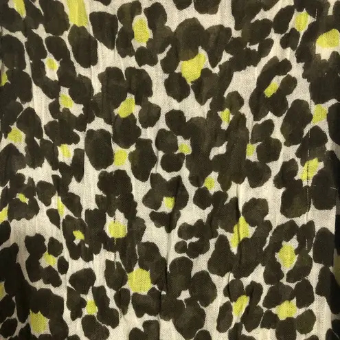 Long green lime green printed scarf with tassels 28” x 80” long