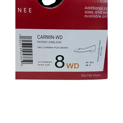 Journee Collection Journee Flats Women's Wide Size 8 Carmin Pointy Toe Burgundy 1 in. Block Heel