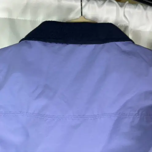 LL Bean Women's Regular Small Lavender Nylon Fleece Lined Vest Zip Pockets Purple