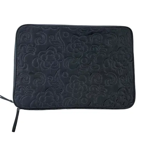 Vera Bradley  Quilted Floral Laptop Ipad Table Sleeve Case Padded Black