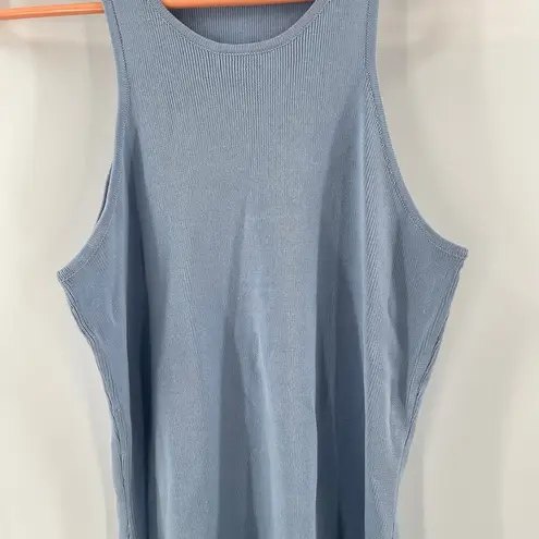 Equipment FEMME Tank Size Small Light Blue Racer *SAMPLE Stretch Ribbed Luxury