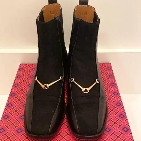 Tory Burch Black Equestrian Link Chelsea boots