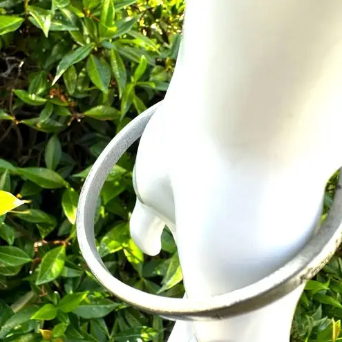 Silver tone inspirational religious bangle bracelet