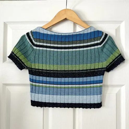 Brooks Brothers Ribbed Knit Crop Top Sz S