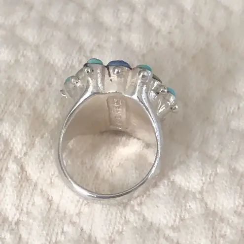 Sterling Silver BARSE Multi-Gemstone Inlaid Ring