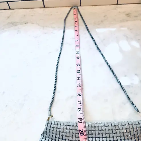 Vintage Silver Mesh Evening Bag Chain Strap Party Purse Clutch