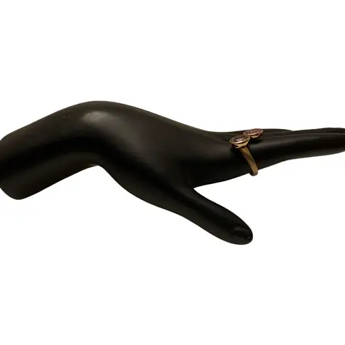 FINE STERLING SILVER 925 GOLD OVERTONE AMETHYST & PINK SAPPHIRE BYPASS RING (7)