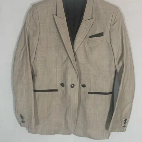 The Kooples Tan and Black Blazer Structured Tailored Design Ladies Size 38 US 6