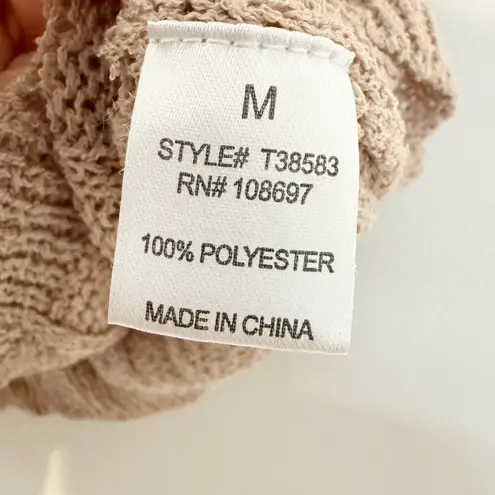 Sweet Rain Sleeveless Cable Knit Button Front Scoop Neck Tank Top Size Medium