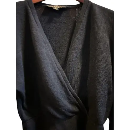 St. John Women's navy blue Wrap Sweater Top Size M Long Sleeve Casual
