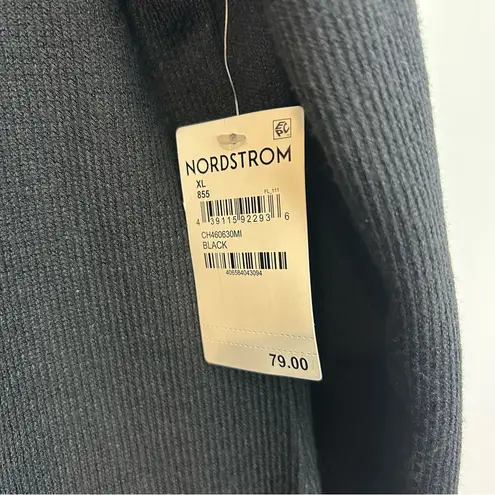 Chelsea28 NWT Black Long Sleeve Open Chest Midi Sheath Sweater Dress Size XL