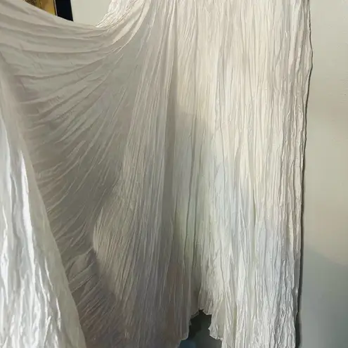 Bibhu Mohapatra Collective White Chiffon Sleeveless Square Neckline Maxi Size 2