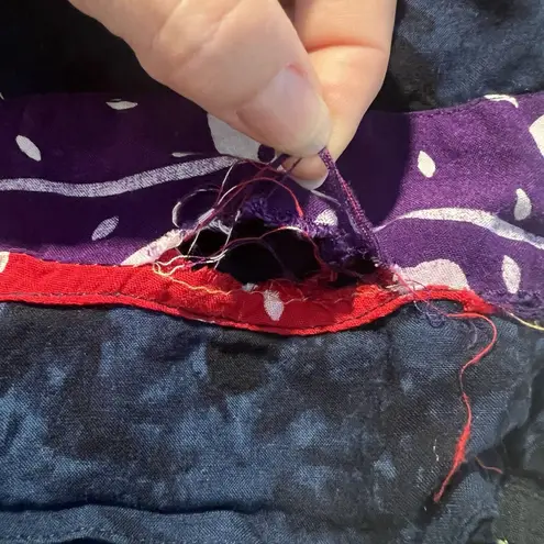 THEO Multi Color Patchwork 4 Button Vest VTG Art To Wear Artsy Festival Hippie Size M