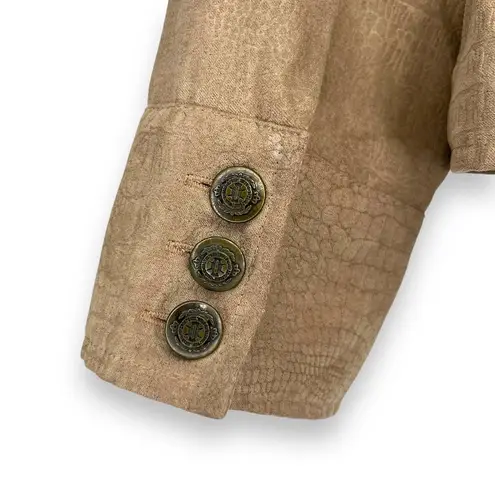 Vintage NWOT Napa Valley Faux Suede Snakeskin Jacket Women's Size 10 Tan