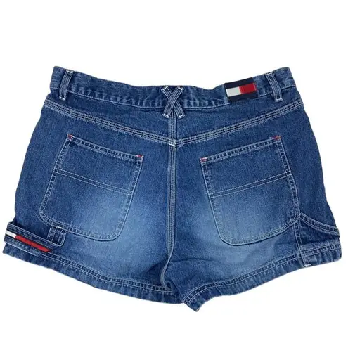 Tommy Hilfiger Y2K Carpenter Jean Shorts Size 13  Faded Jorts Flag Vintage Grunge