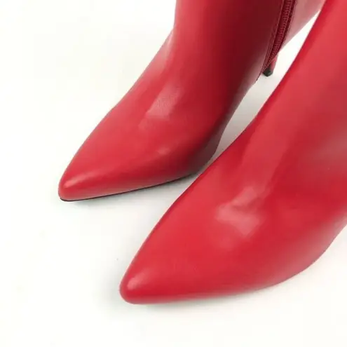 Qupid Women's  Portia Faux Leather Ankle Bootie Size 6.5 Red