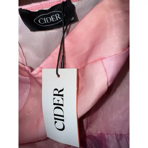 Cider NWT Heart on Fire Tule Pink purple Orange ombre Mini Dress size Medium