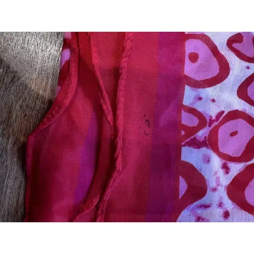 Raj Anthropologie 100% Cotton Scarf Pink Animal PrintMade In India 50”x60”