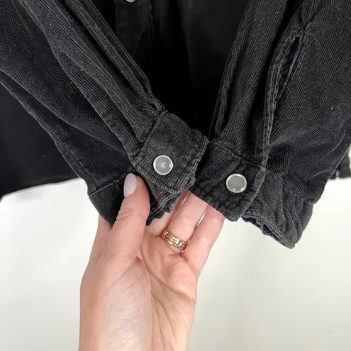 Woolrich Corduroy Ribbed Pearl Snap Scallop Trim Rodeo Button Down Shirt Sz M