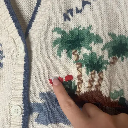 White Stag Collection Nautical Knit Sweater Vest Island Sailboat Coastal Theme L Size L