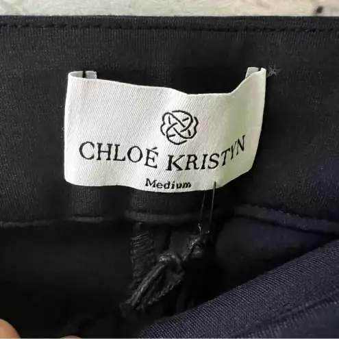 Chloe Kristyn Navy Blue High‎ Rise Pull On Business Casual Pants Size Medium