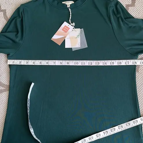 Thread and Supply  micro- modal ribbed Forrest green long sleeve shirt