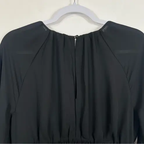 Madewell  Bubble-Sleeve Smocked Mini Dress in True Black Size Small NWT