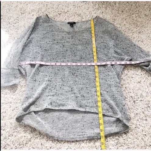 Alfani π high low lightweight 3/4 sleeve scoop neck gray sweater