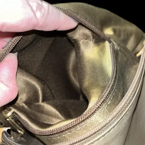 Great American leather works olive green whipstitch crossbody bag with a tassel