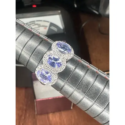 Sterling Silver 2.27ct Tanzanite White Zircon Ring Size 8