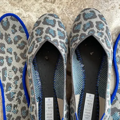 Rothy's Rothy’s The Flat in Leopard Spotted Grey Blue Ballet Flat