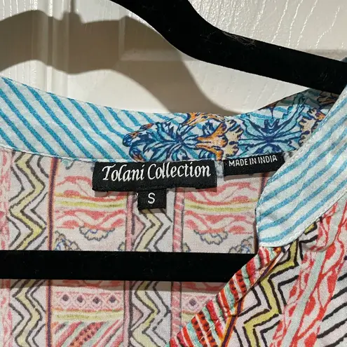 Tolani  Collection Mandarin Printed Caftan Tunic