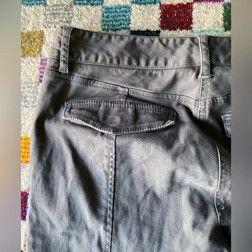 Loft Ann Taylor  skinny gray green dress pants with ankle zippers size 4