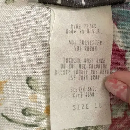 Vintage New Looks BoHo Granny Floral Midi dress women’s *16 modest  Pink