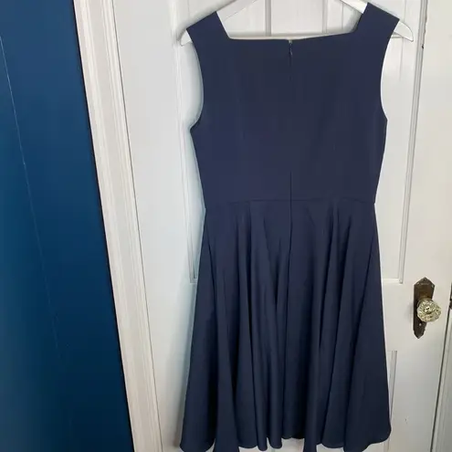 Gal Meets Glam Zoe Bow Fit and Flare Navy Blue Dress W-872 Sz 8
