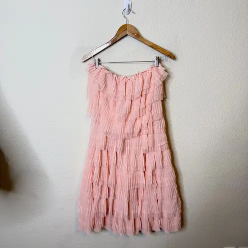 Anthropologie  Eva Franco Victoire Pink Tiered Tulle Mini Dress Womens Size 6