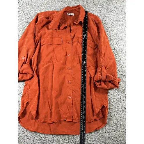 Babaton  Shirt Women Medium Button Front‎ Utility Roll Tab Long Sleeve