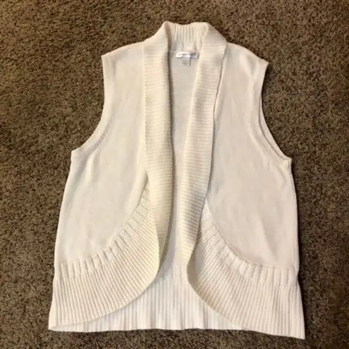 Christopher & Banks Christopher Banks Shawl Collar Sweater Vest Womens L Used Cream