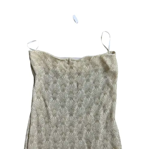 Scott McClintock Strapless Gown Open Back Champagne Gold Art Deco Formal Size 12