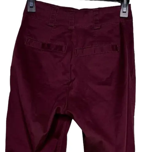 Proenza Schouler White Label Women Burgundy Cotton & Linen Tapered Pant
